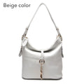 Zency Elegant Women Red Leather Handbag 100% Genuine Leather Lady Hobo Bag Charming Ring Medium Shoulder Bag Bright Yellow Bags
