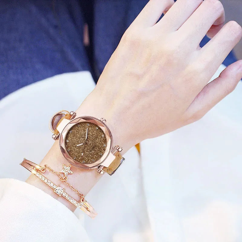 New Luxury Rhinestone Bracelet Watch Women Starry Sky Watches Ladies Wristwatch Relogio Feminino Reloj Mujer Montre Femme Clock