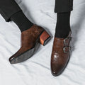 High Heels Men's Formal Shoes 2025 Retro Leather Male Loafers Elegant Men Dress Wedding Shoes Casual Business Oxfords Zapatillas