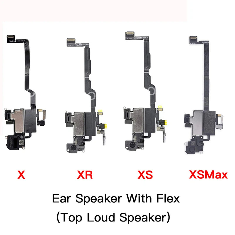 Front Ear Speaker With Flex Cable For iPhone X XR XS 11 Pro Max Top With Bottom Loud Speaker Replacement
