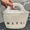 Elegant Mini Tote Bag with Leather Edges & Unique Cutout Handle