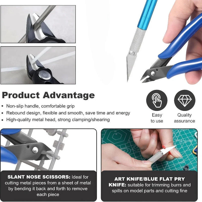 39Pcs 3D Printer Tools Kit FDM SLA Printer Parts Nozzle Cleaner Scraper File Brush Wire Cutter Engraving Knife Repair Tools Set