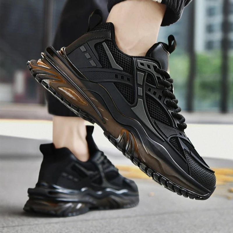 High-quality Large-sized Round-toed Thick-soled Height-increasing Shock-absorbing and Low-top New Casual Sports Shoes