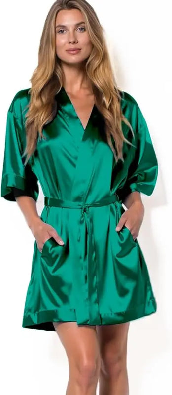 Hot Women Short Silk Bridesmaid Bride Robe Sexy Satin | SAMAG