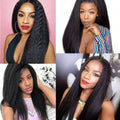 12A Kinky Straight Human Hair Bundles Unprocessed Raw Brazilian Human Hair 2/3/4 Bundles Double Weft Human Hair Weave Extensions Natural Color Yaki Straight Hair Bundles For Women Daily Use Birthday Holiday Gift Kpop Popular