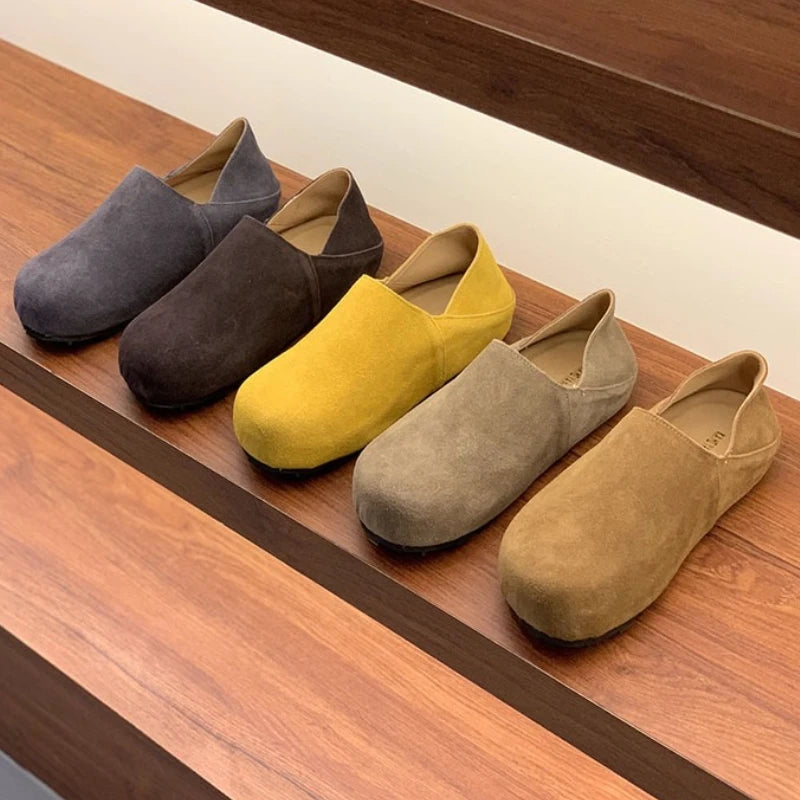 Zuecos De Mujer Suede Mule Shoes Women's Single Shoes 2026 Spring Autumn Baotou Half Slippers Outdoor Pull on Clog Mules Femme