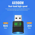 KEBIDUMEI WiFi 6 AX900 Bluetooth 5.4 RGB USB Adapter Wireless Network Card 2.4G&5GHz Wlan Receiver For - Visuel 2 | SAMAG