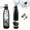 750ml Upgraded Diversion Water Bottle Stainless Steel Hidden Safe Secret Stash with Carabiner for Cash Keys travel | SAMAG