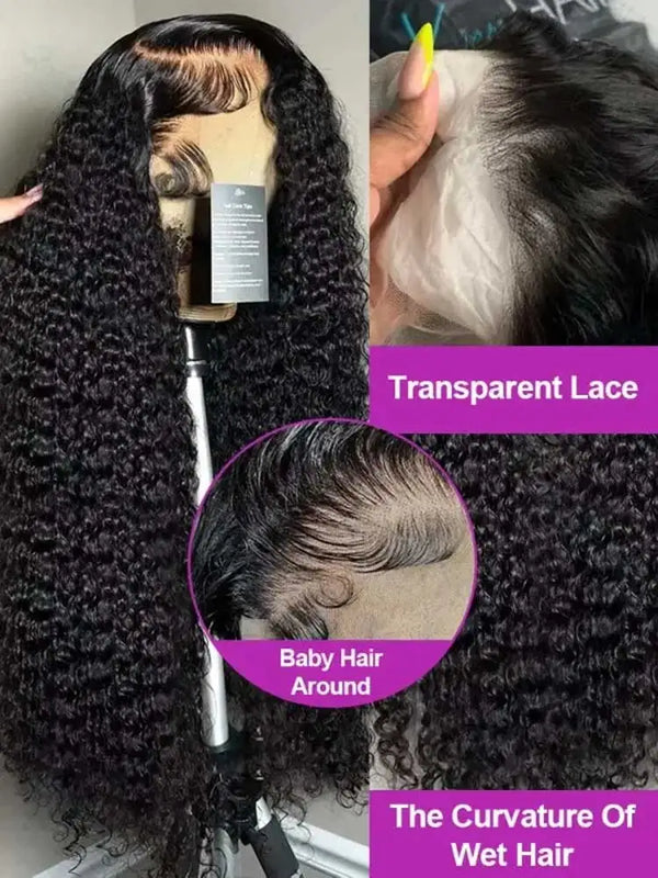 250% Density 13x6 Hd Transparent Jerry Curly Lace Front Wig Brazilian Lace Frontal Wig 13x4 Pre Plucked Lace Human Hair Wigs