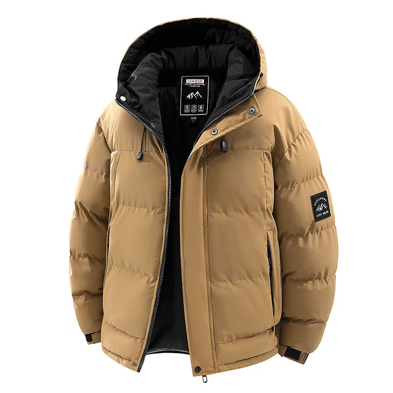 Winter Men's Warm Down Parkas Fashion Men Thermal Windbreaker Padded Coats Classic Men Cotton Warm Hooded Jackets Clothing