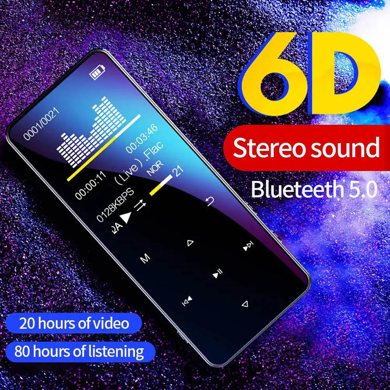 8G-128GB MP3 MP4 Player Touch Bluetooth 5.0 Lossless Audio Recorder Music Mp3 Player HiFi Portable Audio Walkman FM Radio E-Book
