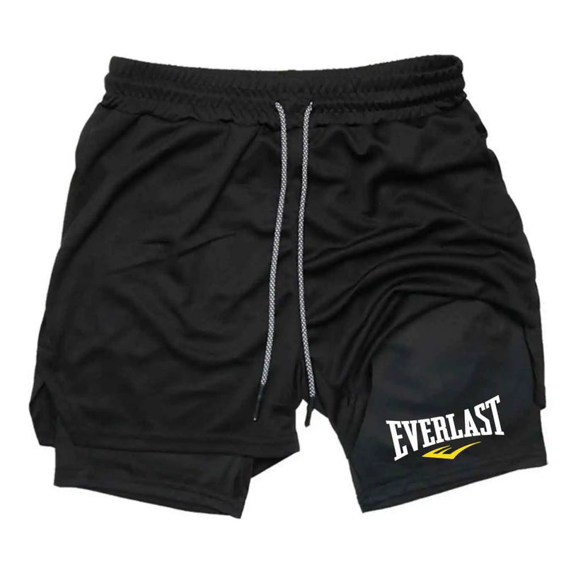 Men's Compression Gym Shorts 2 in 1 Double-deck Sports Pants Quick Drying Basketball Fitness Jogging Bottom Men's Sportswear