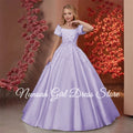 Elegant Flower Girl Dresses for Wedding Satin Beaded - View 11 | SAMAG