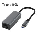 USB Type C Ethernet Adapter Network Card USB Type-C To RJ45 100/1000Mbps Lan Internet Cable For MacBook PC Windows XP 7 8 10 LUX