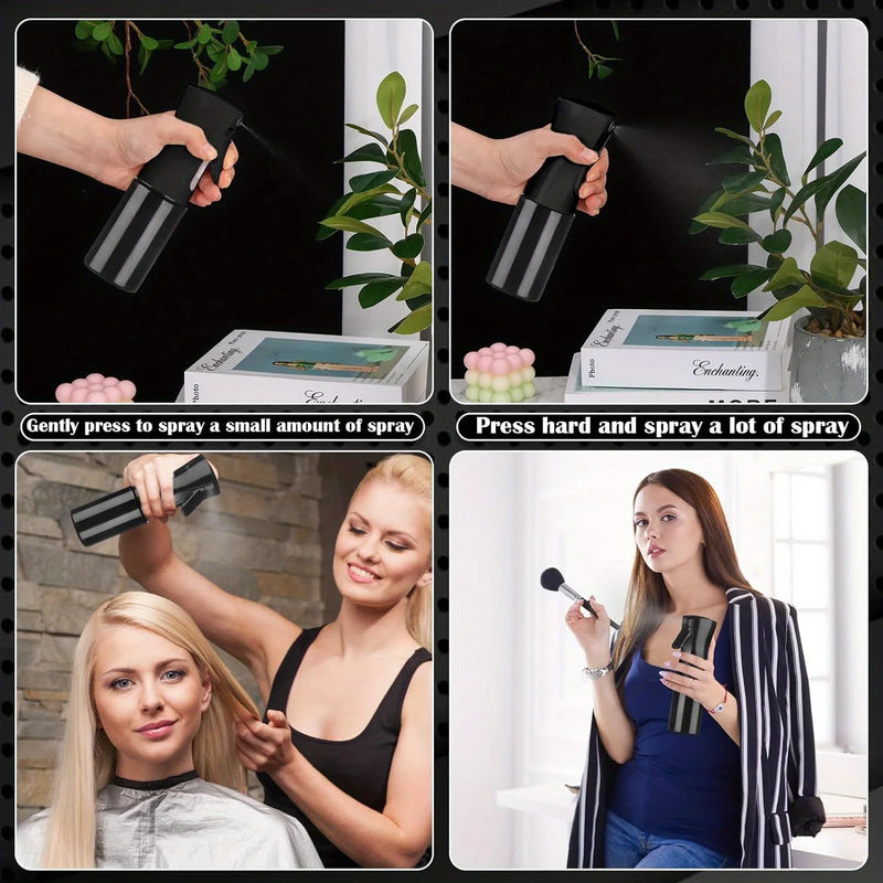 WANMEI 1/2pcs Refillable Continuous Spray Bottles with Root Comb Applicator - Fine Mist Sprayer for Hairstyling Hair Dye Bottle