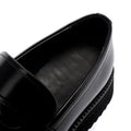 New Mens Glossy Genuine Leather Loafers British Style Thick Sole Slip on Business Casual Shoes for Summer