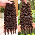 Chocolate Brown Burmese Curly Human Hair Bundles 4# Double Drawn Vietnamese Human Virgin Hair Weave Vietnamese Raw Hair Bundles