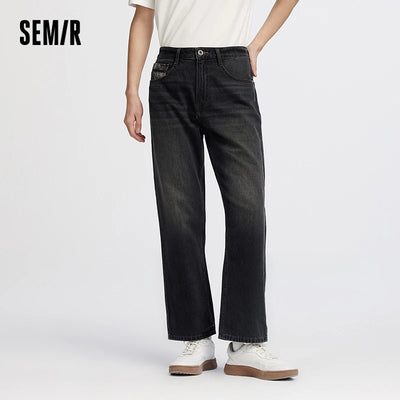 Semir Men Jeans Retro Washed Loose Straight Autumn Soft | SAMAG