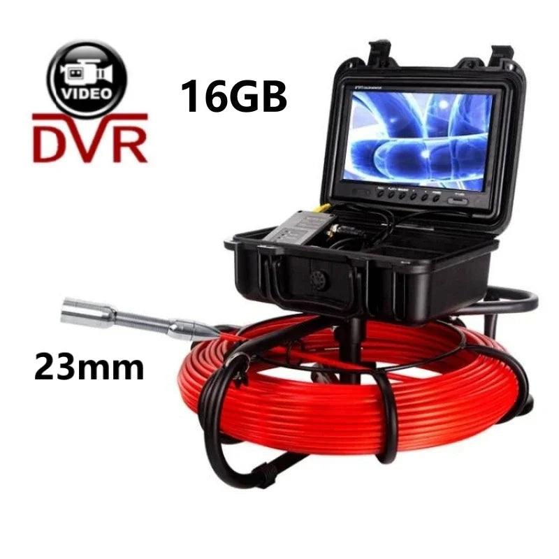 9" DVR 16GB SYANSPAN Pipe Inspection Camera  23mm Lens 12 LEDs IP68 Video Camera Drain Sewer Pipeline Industrial Endoscope