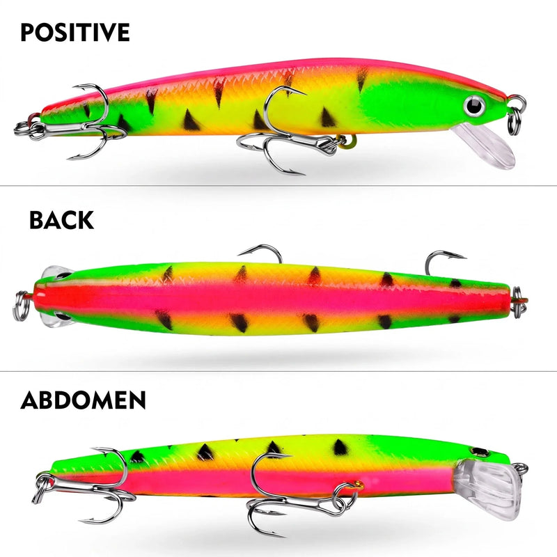 /Set 3D Crystal Minnow Glow in Dark Fishing Lure 95mm | SAMAG
