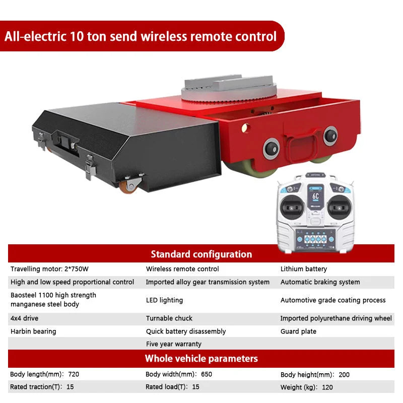 Wholesale Electric Machine Mover 20Ton 50Ton Heavy Duty Power Skates Dolly Industrial Equipment Transfer Trolley Remote Control