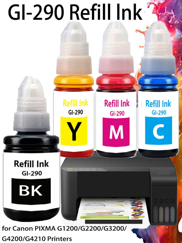 GI-290 GI 290 GI290 GI-490 GI 890 590 Refill Ink for Canon PIXMA G1400 G1410 G1411 G2400 G2410 G2411 G3400 G3410 G3411 G4400