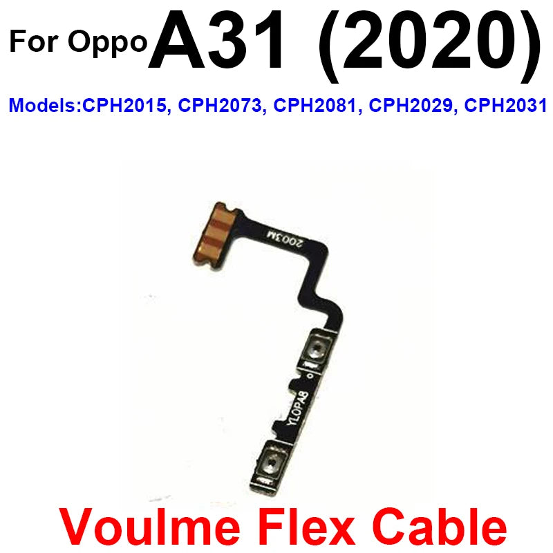 Volume Power Flex Cable For OPPO A5 A9 A31 A33 A91 A92 A93 2020 4G On OFF Power Buttons Voulme Side Key Switch Flex Cable