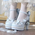 Original Sweet Lolita High Heels Big Size 42 Japanese Style Cosplay Women Leather Shoe Red Rhinestone Street Y2k Shoes Girl Cute