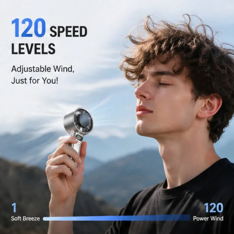 MIJIA Handheld Mini Fan 120 Speed Portable Bladeless Desktop Fan Rechargeable Instant Cooling With Ice Mode For Men Women 2026