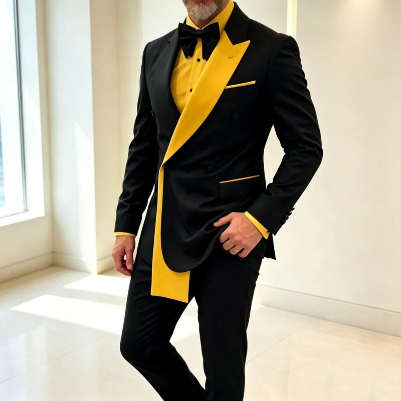 Mix Colors Double Breasted Custom Made Men Suit Set Separates 2 Pieces Jacket Pants for Wedding Groom Tuxedo for Prom Party