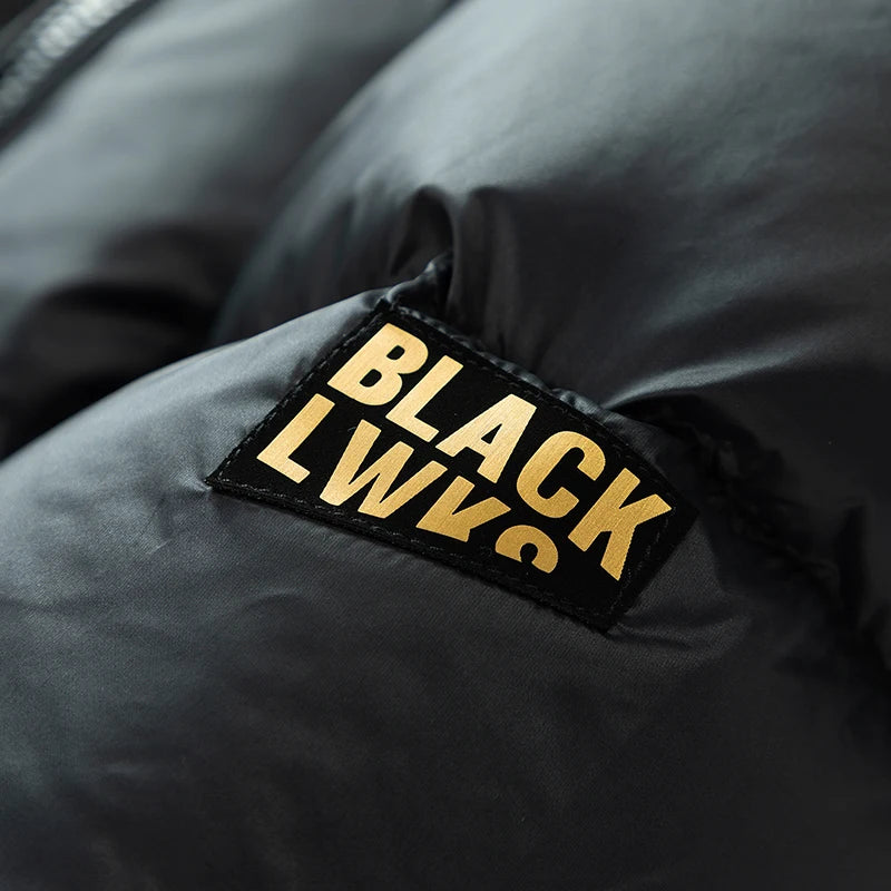 White Goose Down Jacket Black Gold Design Fashion Versatile Winter Down Jacket 2025 New Windproof Hooded Brand Men's Clothing 5