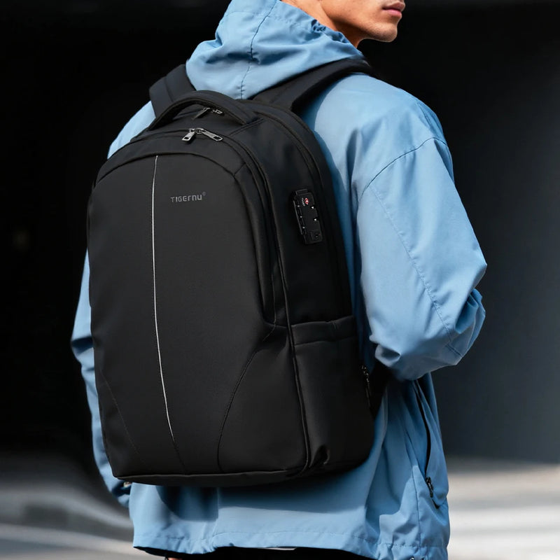Tigernu Vacuum Backpacks Compression Travel Backpacks 15.6-17 Laptop Backpack Men TSA Anti Theft Backpacks Expandable Schoolbag