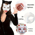 1-10pcs Japanese Mask Paper Blank Mask Halloween Cosplay Cat DIY Paintable Half Face Mask Animal Costume Party Decor Craft Prop