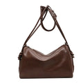 Multi-Color Soft Leather Shoulder Bag, Minimalist Ruched Hobo Purse with Adjustable Strap, Commute & Casual Use, Neutral Design