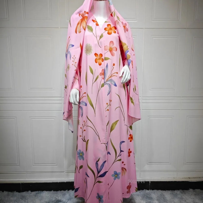 Eid Scarf Abaya Women Elegant Muslim Jalabiya Long | SAMAG