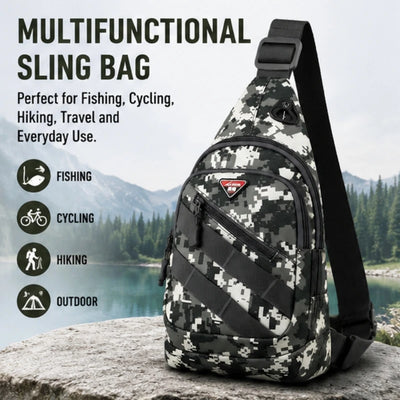 Multi - purpose Fishing Sling Bag with Rod Holder | SAMAG