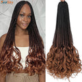 14 18 24 Inch French Curl Crochet Braids 1B 30 27 33 350 613 Bug 12 Colors Ombre Pre Braided Box Braids Crochet French Curl Hair