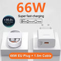6A 66W Super Fast EU Charger For Huawei Mate 50 60 P60 Nova 12 13 Honor 200 400 Magic 4 5 6 7 Pro Type C USB Quick Charge Cable