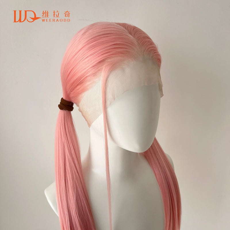 Light Blonde Color Synthetic Full Lace Wigs for Black Women Heat Resistant 26 Inch Long Straight Full Hand Tied Free Part 150%