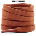 4 Pcs(2 Pairs) Premium Flat Waxed Shoelaces Heavy Duty Replacement Laces for Sneakers Leather Boots Hiking Shoes Men Women