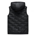 Men Autumn Winter Thickened Waistcoat Hooded Sleeveless Zipper Placket Vest Coat Down Vest Outwear Men's Iinsulated Vest