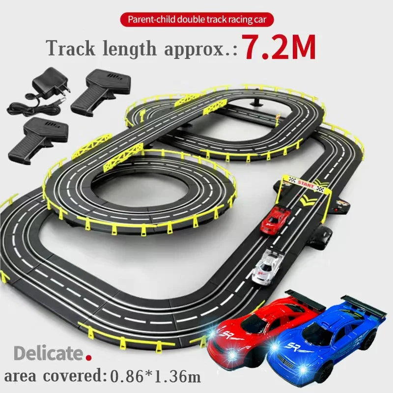 Electric Rail Car 1:43 Double Remote Control Racing Track Toy Automatic Racing Electric Track Children Christmas Gift