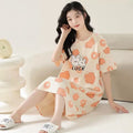 Women Large Size Pajamas Short-Sleeved Nightgown Cartoon | SAMAG