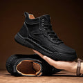Outdoor Hiking Shoes for Men Autumn Winter Men Ankle Boots Hand Stitched Optional Plush Non-slip High Top Casual Shoes Sports