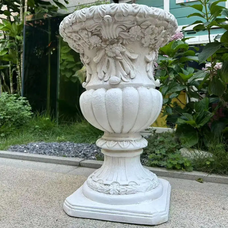 European Style Relief Flower Pot High-end Balcony Garden Courtyard Home Decoration Villa Retro Wedding Road Decoration