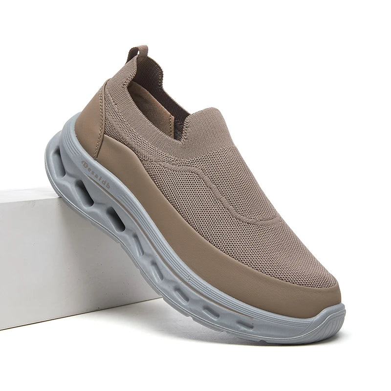 Desai Men's 2026 Slip-on Sneakers Knitted Sock Shoes Breathable Comfortable Sporty Footwear Hollow-out Sole Walking Shoes