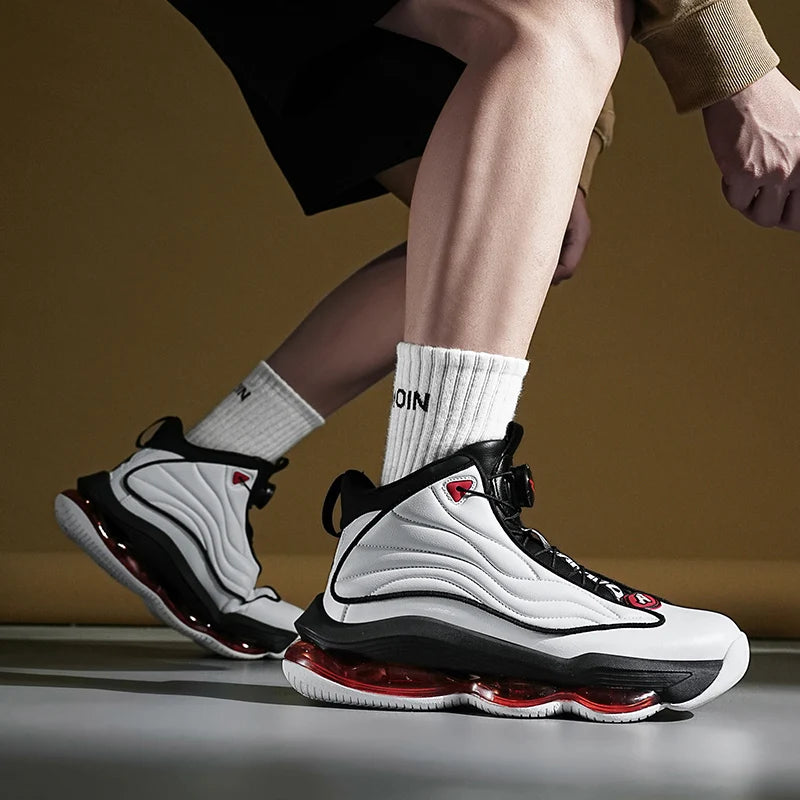 Men's Basketball Shoes Breathable Cushioning Non-Slip Wearable Runing Shoes Gym Training Athletic Basketball Sneakers for Women
