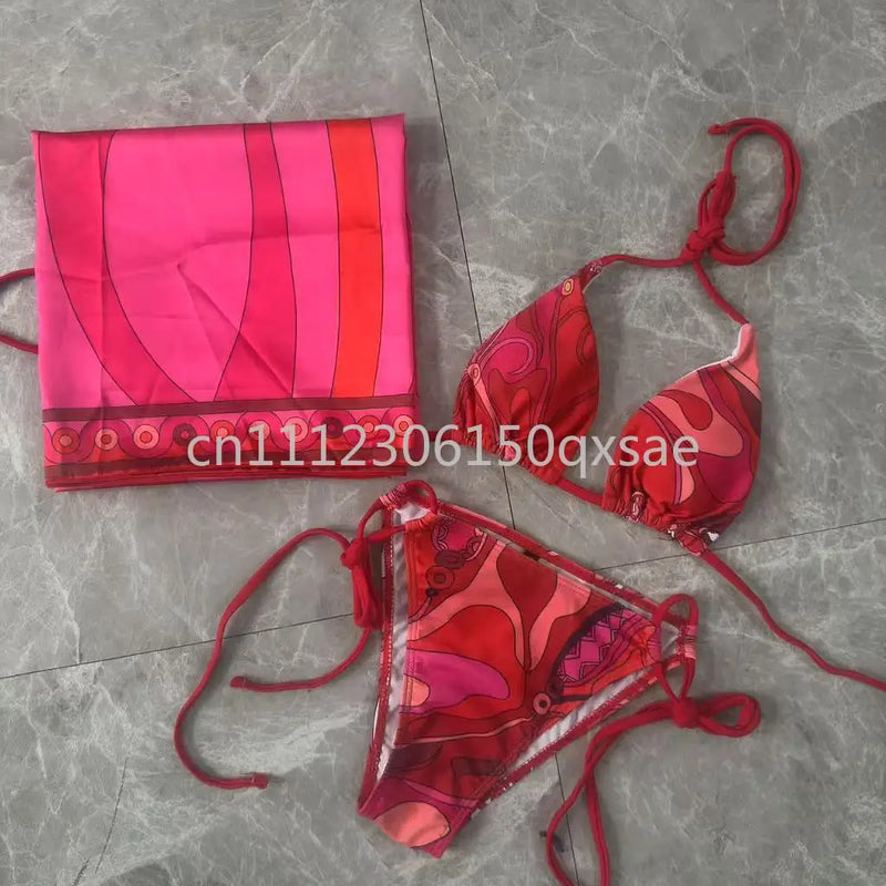 Women's Scarf Swimsuits with Letter Signature Logo Lady | SAMAG