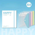 A4 Expanding File Folder with 4 Detachable Inner Pockets 3-Hole Binder for School Office Document Organizer Supplies Stationery