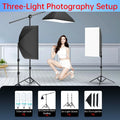 50x70cm Softbox 45W/70W Bulb Photography Studio Photo Lighting Kit Continuous Light System For Camera With  Remote Control